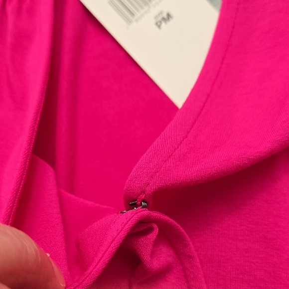 Lauren Ralph Lauren Hot Pink Faux Wrap Jersey Knit Peplum 3/4 Sleeve Top‎ - Picture 3 of 14